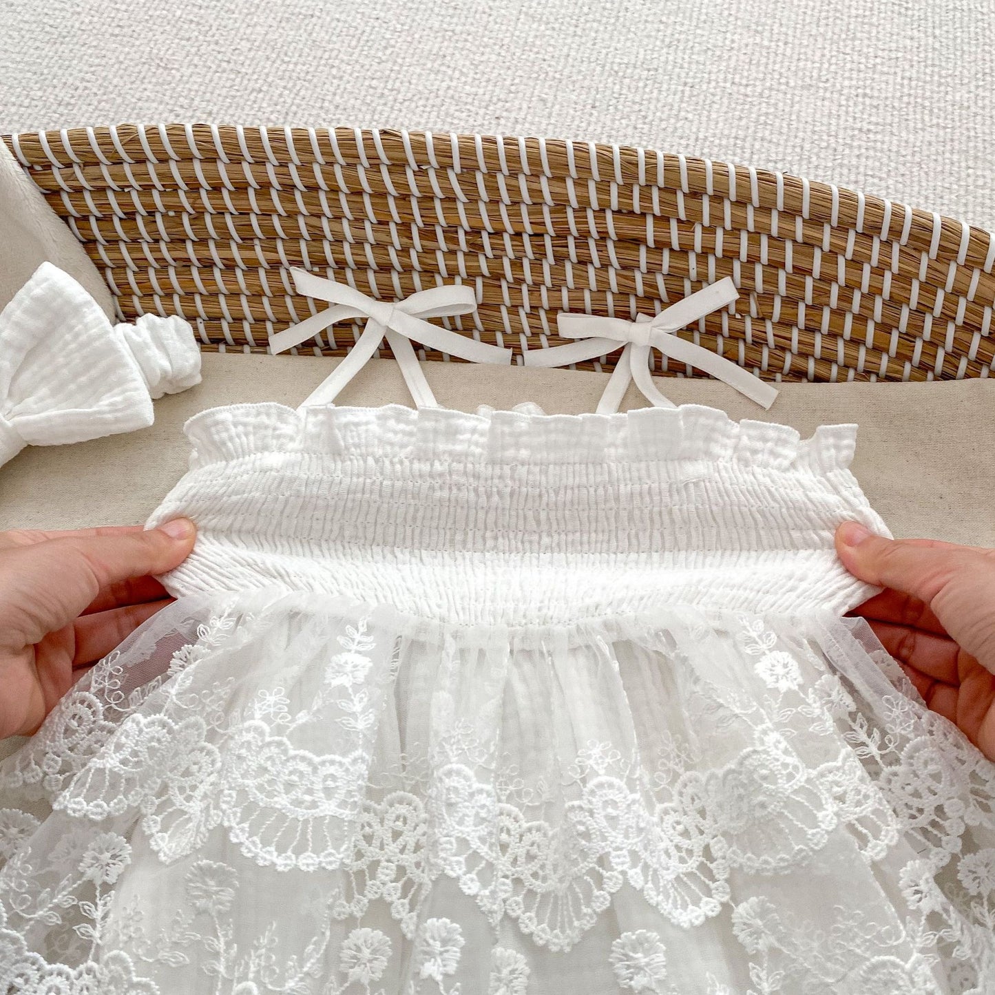 CHRISTENING Alisa Romper & Headband