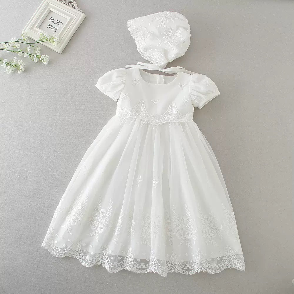 On Hand Solea Christening Dress & Hat 12-18 months