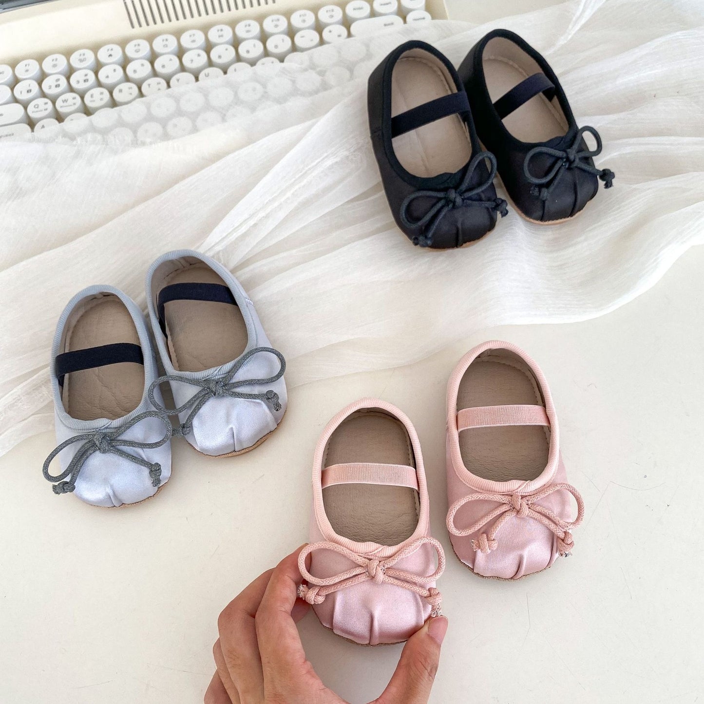 SALE Lizzie Satin Baby Shoes