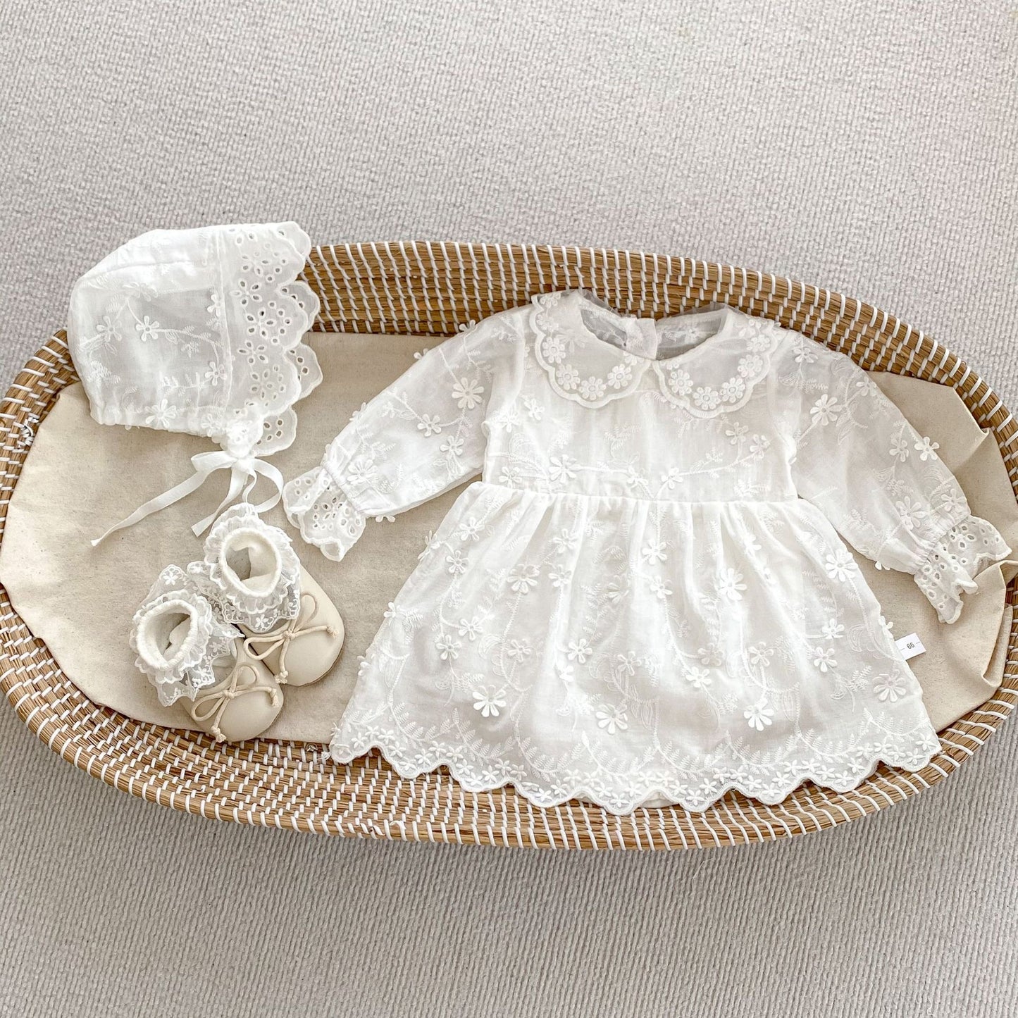 CHRISTENING Victoria Long Sleeved Romper & Hat
