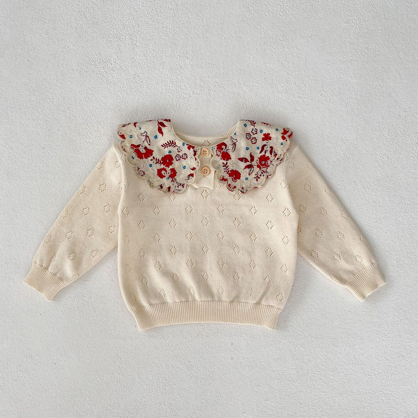 KNITS Sandy Floral Collar Sweater