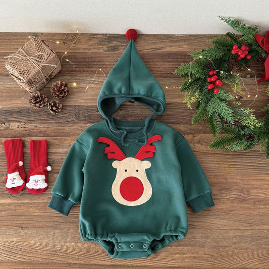On Hand Isaiah Romper & Hat in Green 0-6 months