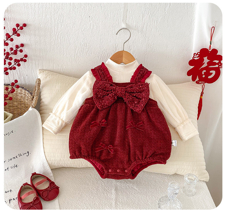 CHRISTMAS OOTD FOR PREORDER Demie Romper & Inner Long Tee