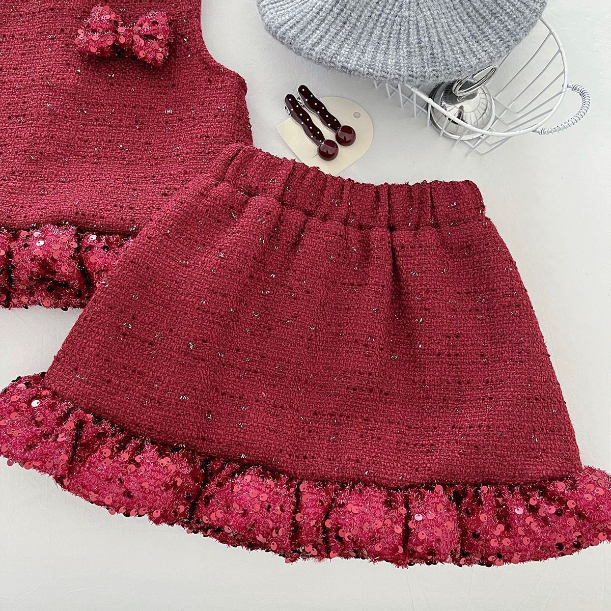 On Hand Tilly Velvet Blouse & Skirt