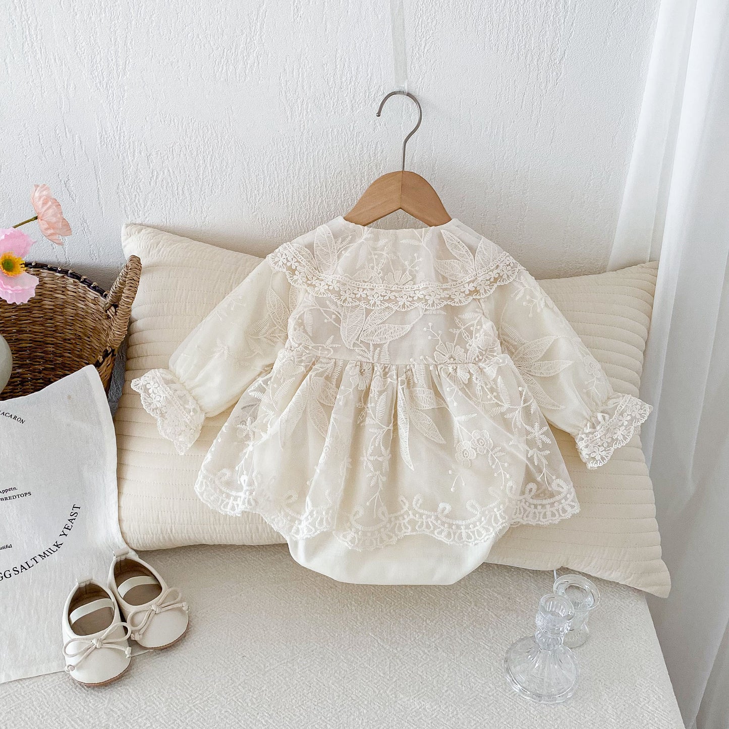 CHRISTENING for PREORDER Lizzy Romper Long Sleeved