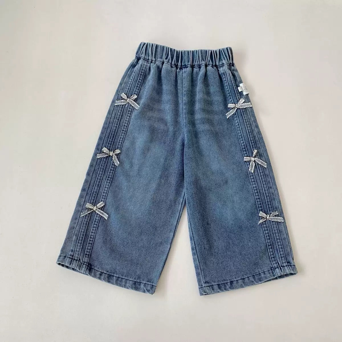 On Hand Bruna Bow Denim Pants in 1-2 years old