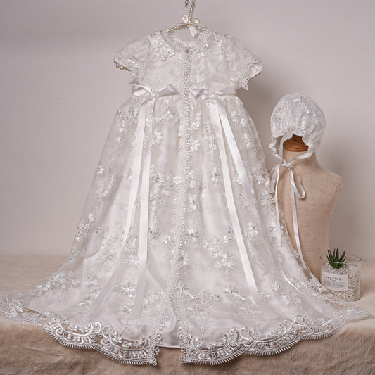 PREORDER for CHRISTENING Rebecca Long Dress & Hat