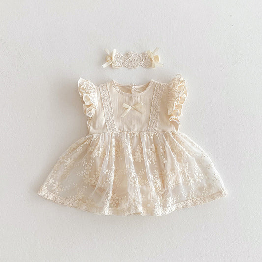 Christening for Preorder Galatea Romper & Headband