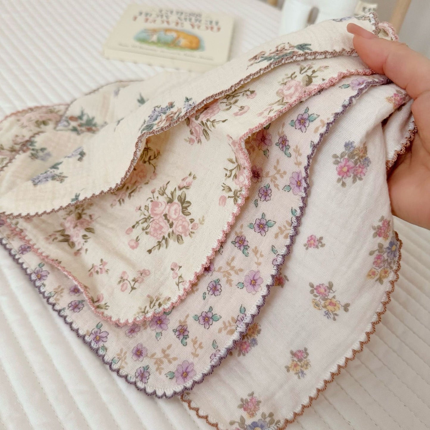 NURSERY Joyful Blooms Chiffon 4 Piece Towel (11)