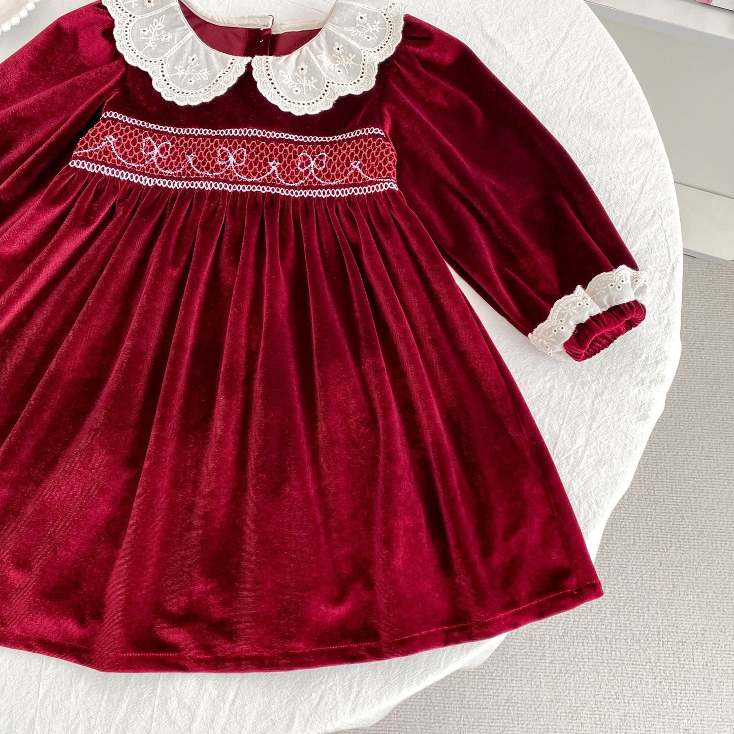 CHRISTMAS OOTD FOR PREORDER Carol Matching Velveteen Romper & Dress