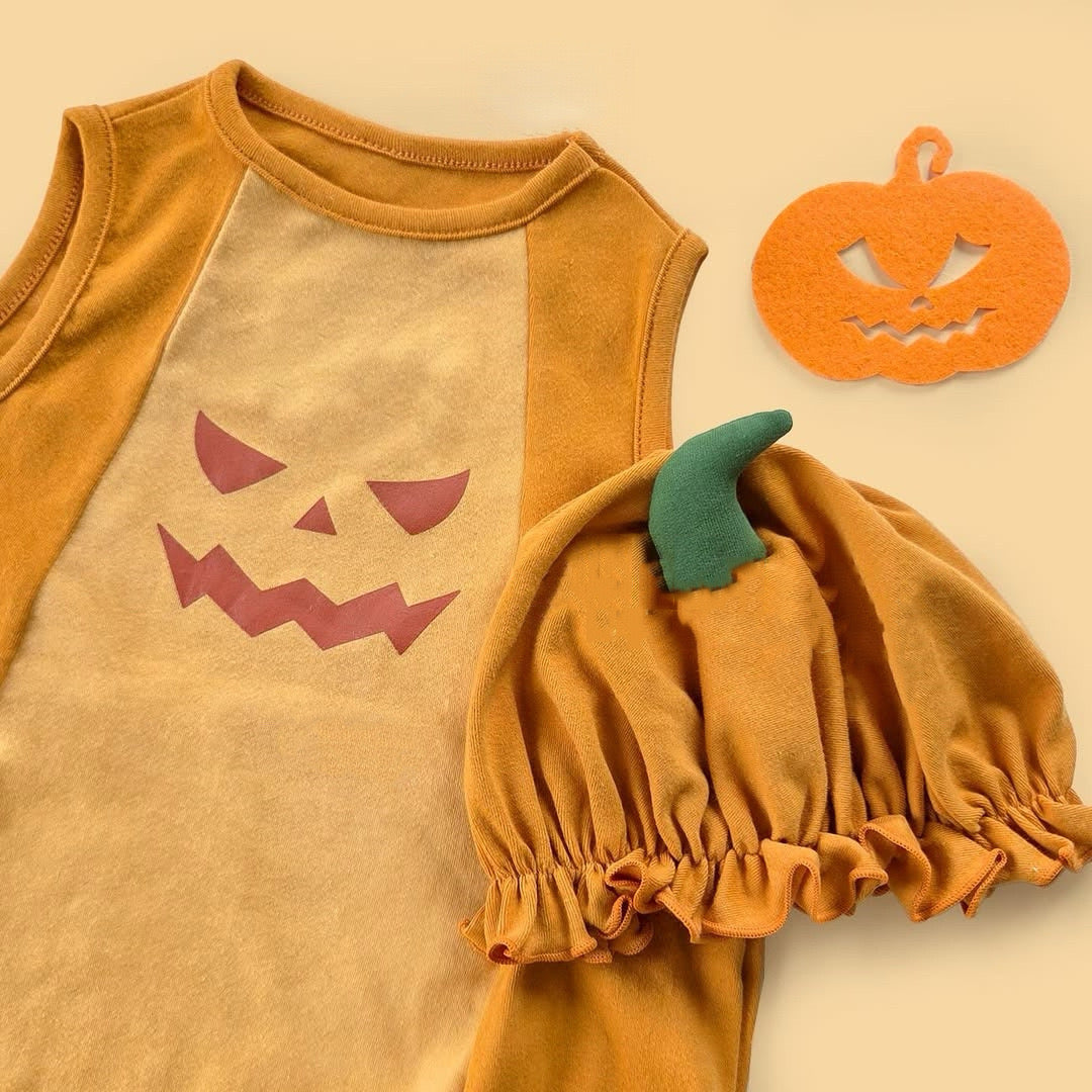 Halloween Pumpkin Romper & Hat