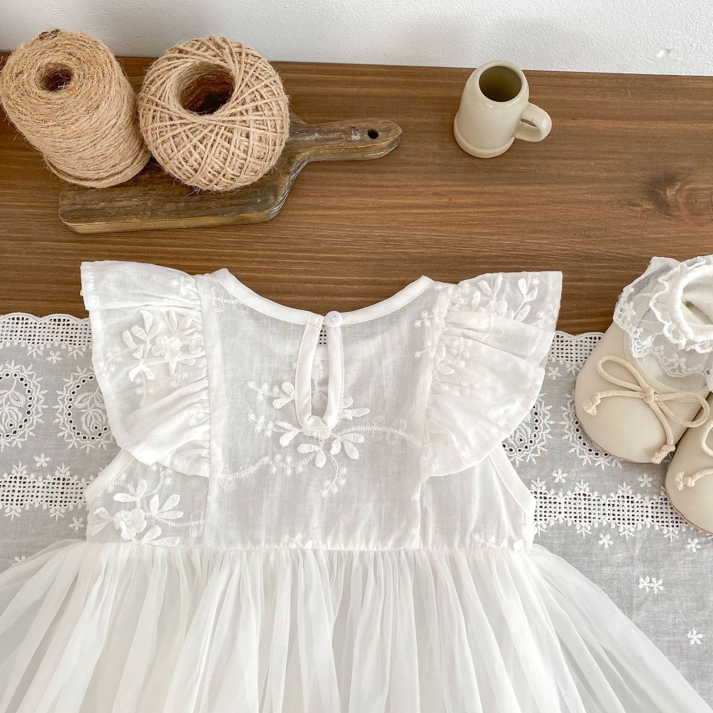 CHRISTENING Dove Romper & Hat