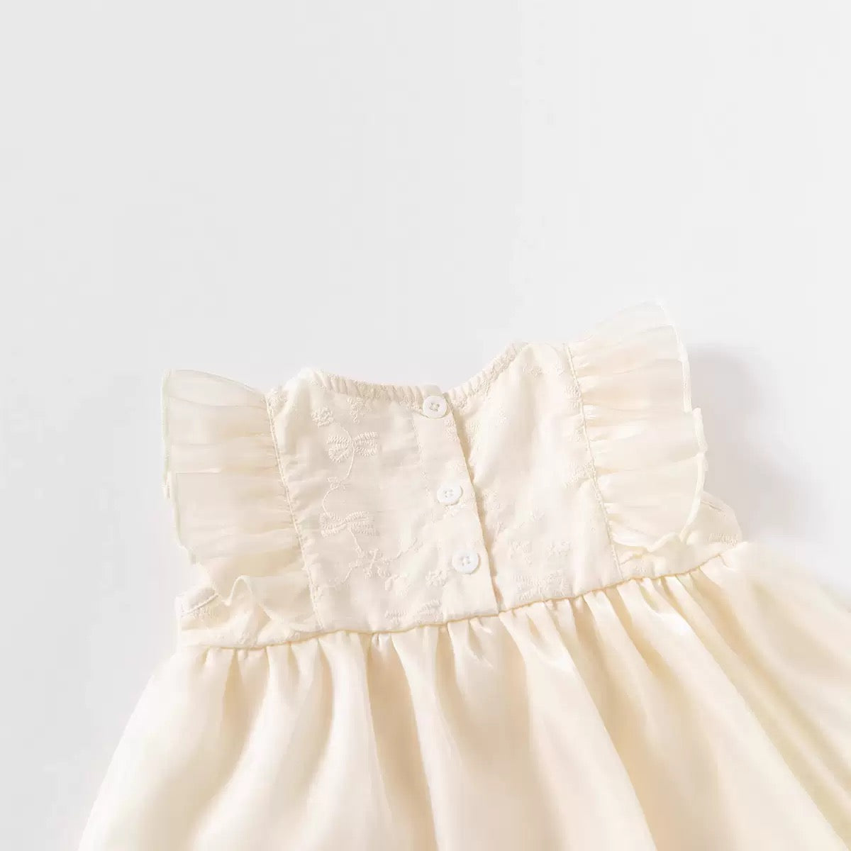 Preorder Infant Girls Chantelle Baptismal Romper in Cream