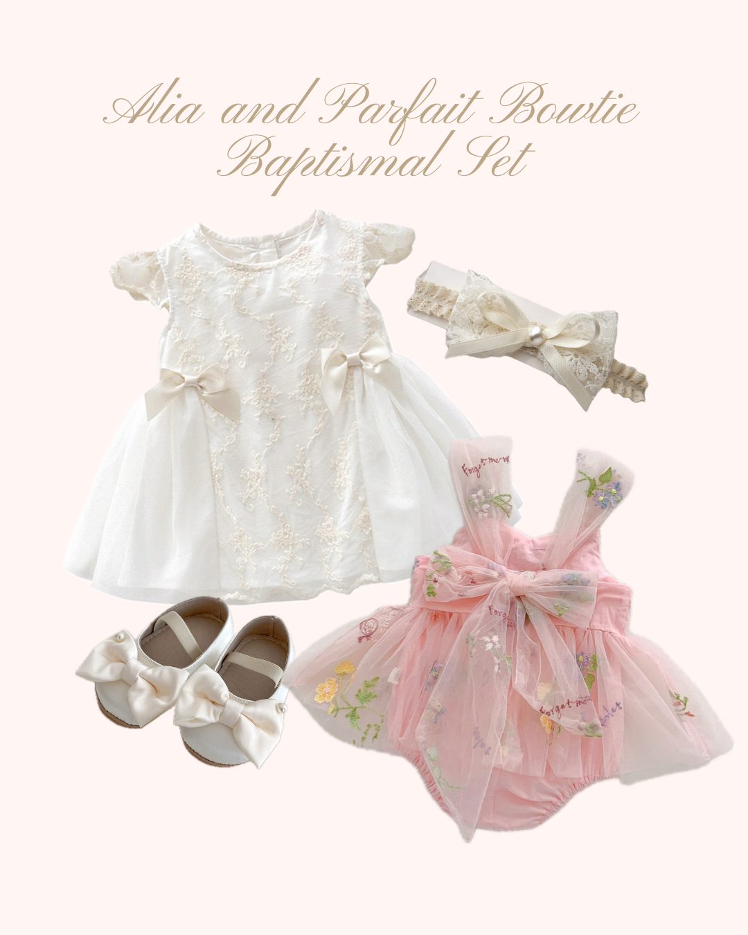 Preorder Alia and Parfait Bowtie Baptismal & Reception Outfit