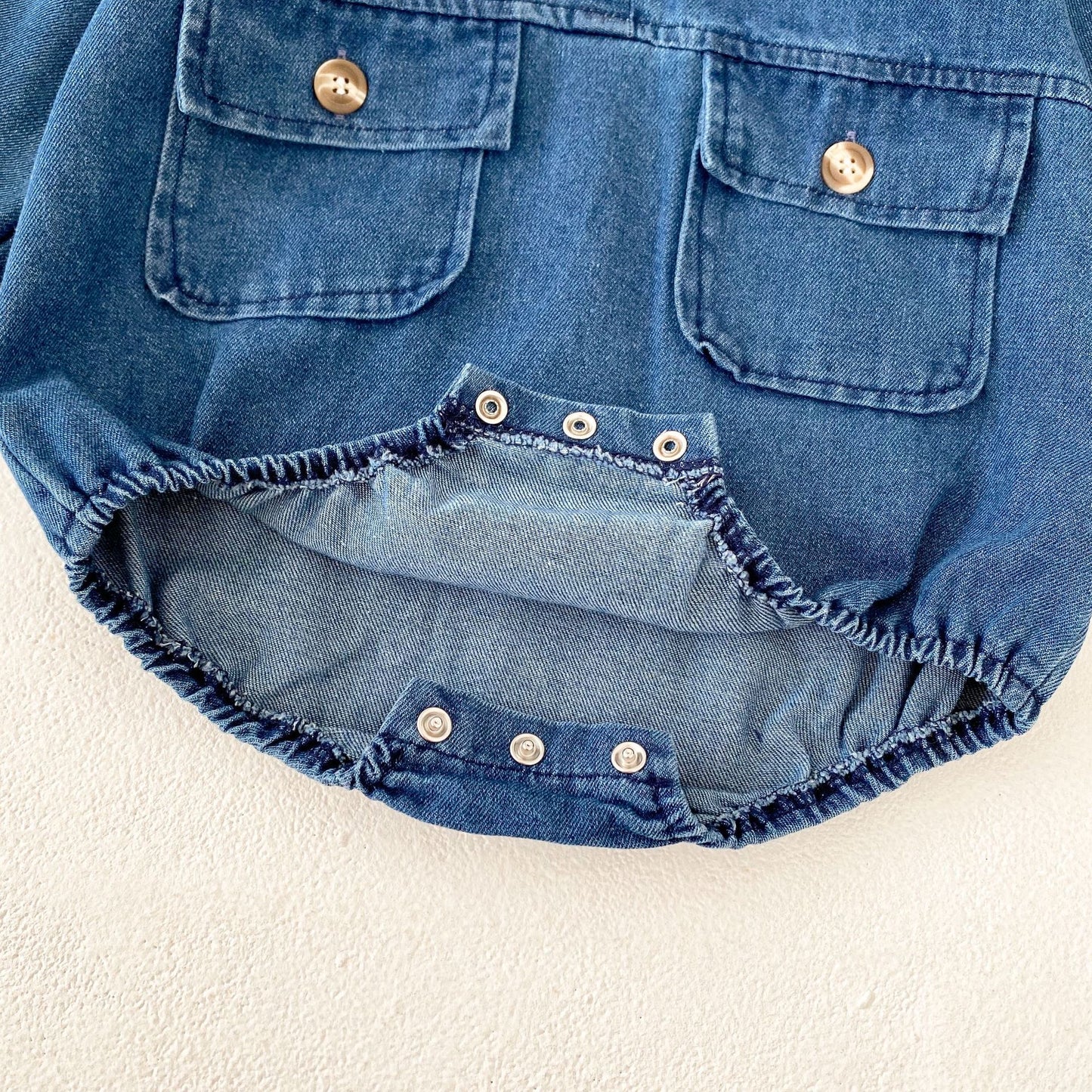 PREORDER MATTY DENIM HOODED ROMPER INFANT BOYS