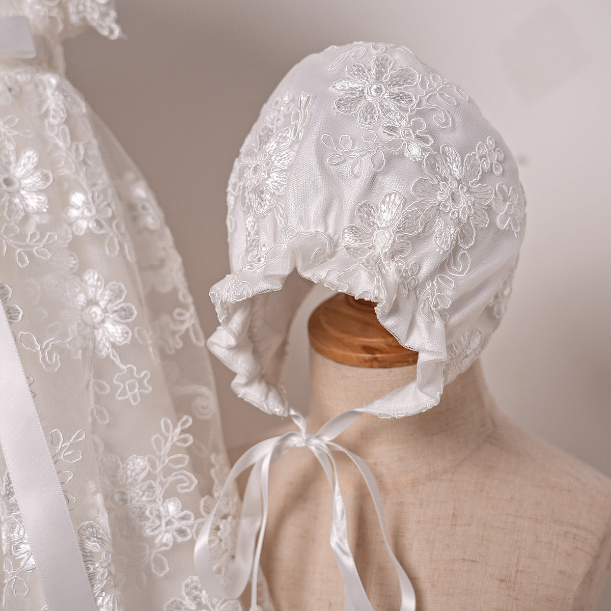 PREORDER for CHRISTENING Rebecca Long Dress & Hat