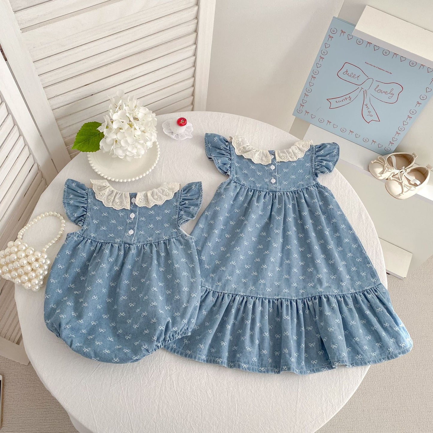 Preorder Twinning Catalina Denim Romper or Dress Light Denim