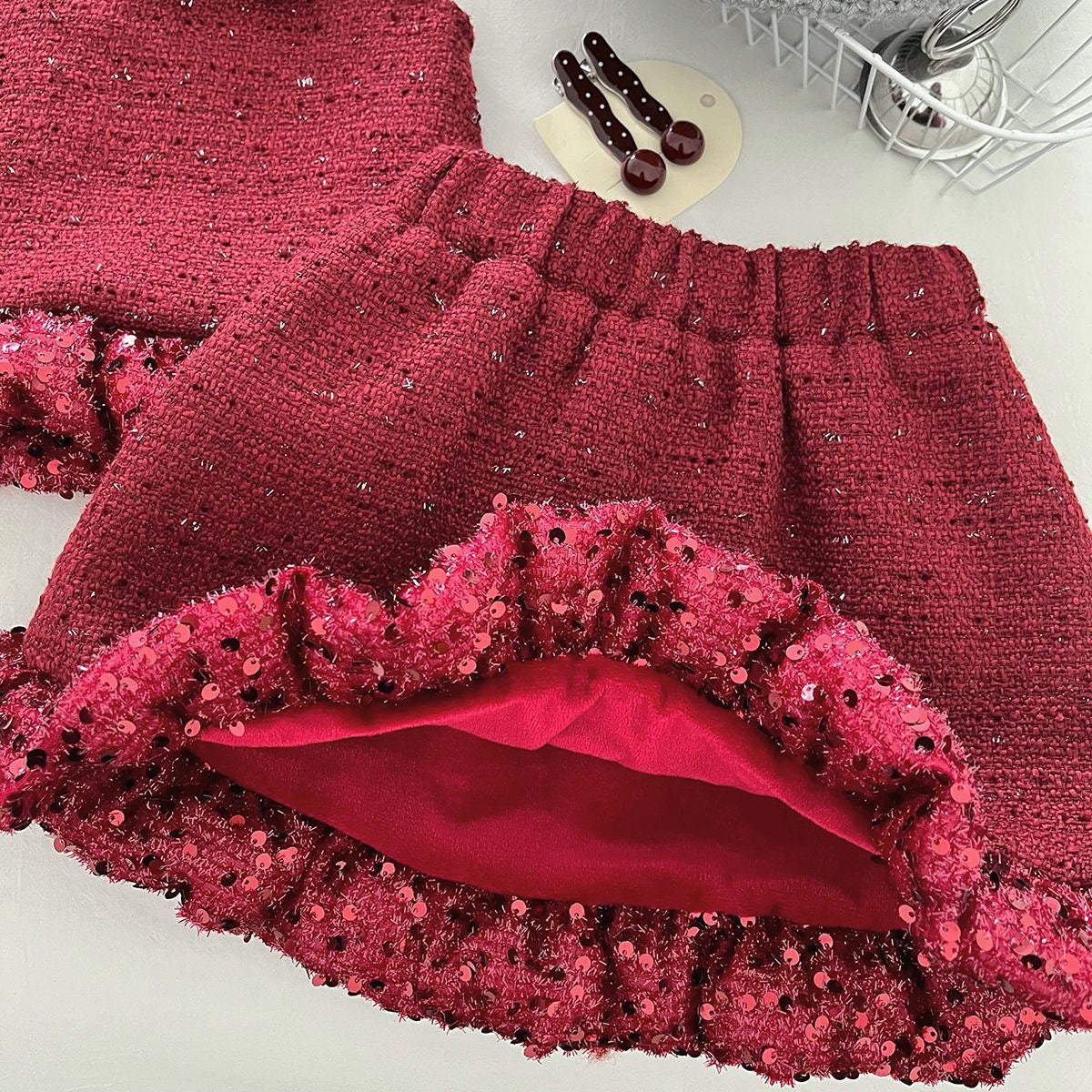 On Hand Tilly Velvet Blouse & Skirt