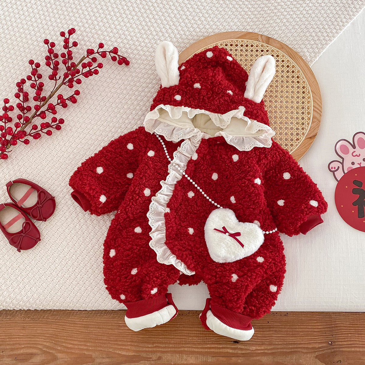 CHRISTMAS OOTD FOR PREORDER Aisha Fleece Bodysuit