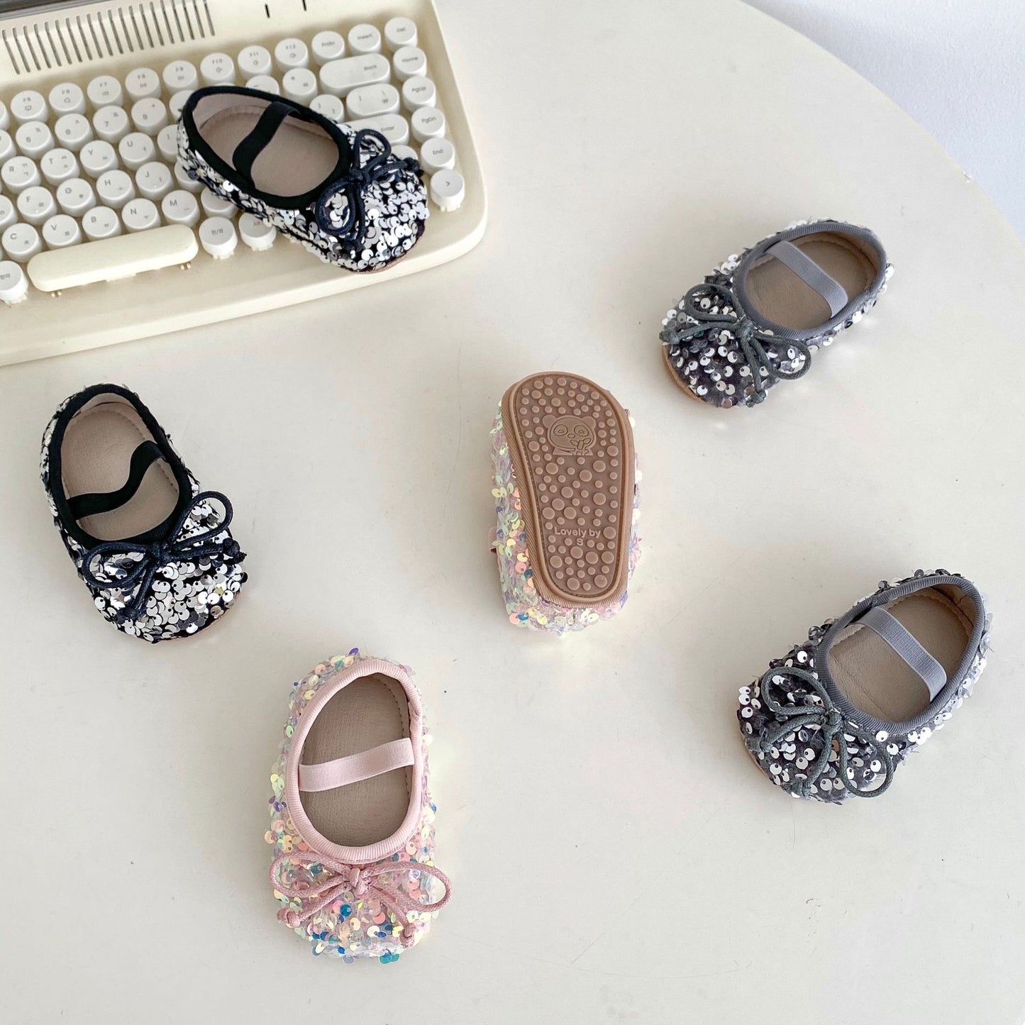 SALE Spence Sequined Baby Shoes