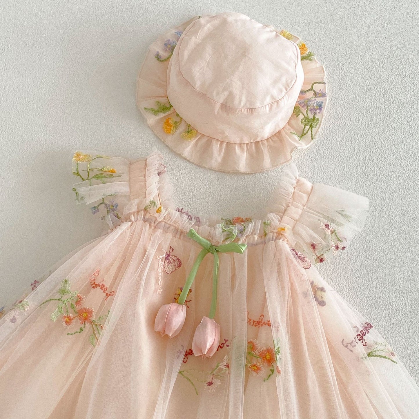 Preorder Infant Girls Parfait Flutter Dress and Hat