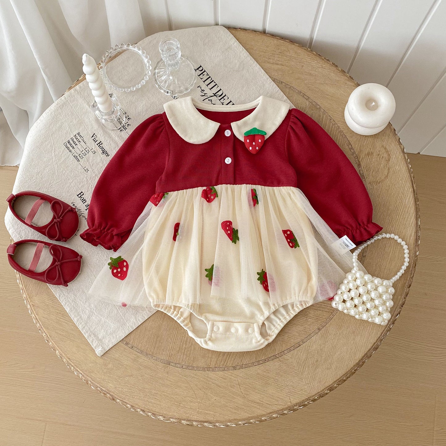 CHRISTMAS OOTD FOR PREORDER Cecilia Strawberry Romper