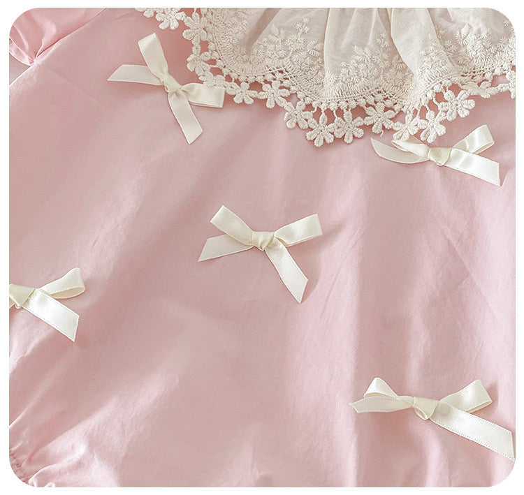 Preorder Shelly Bow Romper With Sleeves
