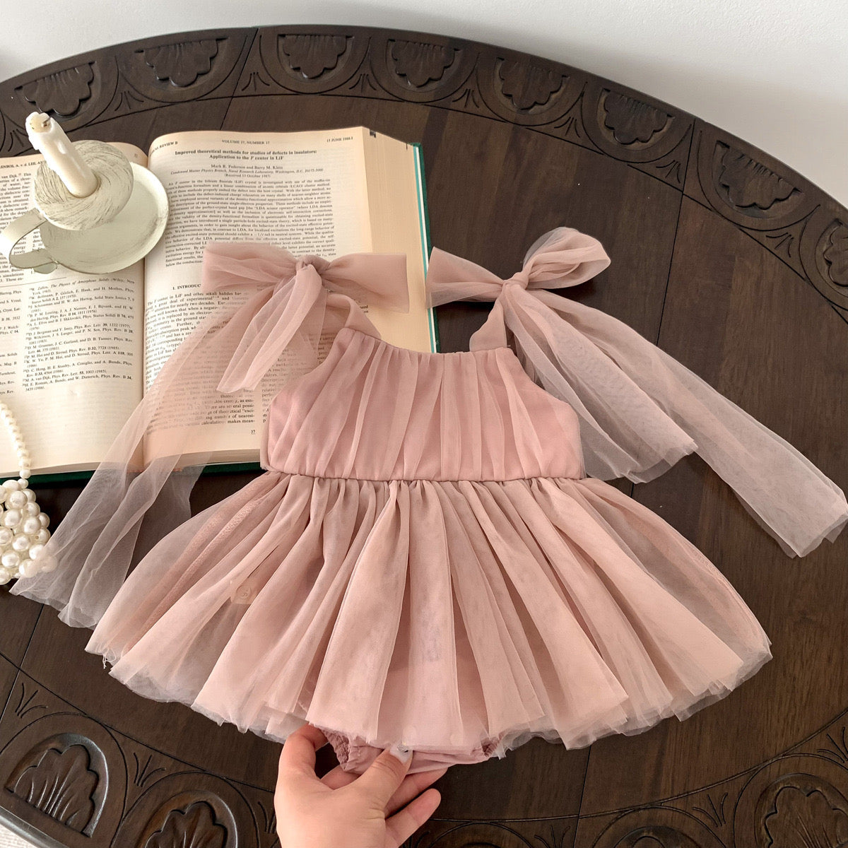 On Hand Bernice Strappy Romper in Mauve Brown 6-12 months