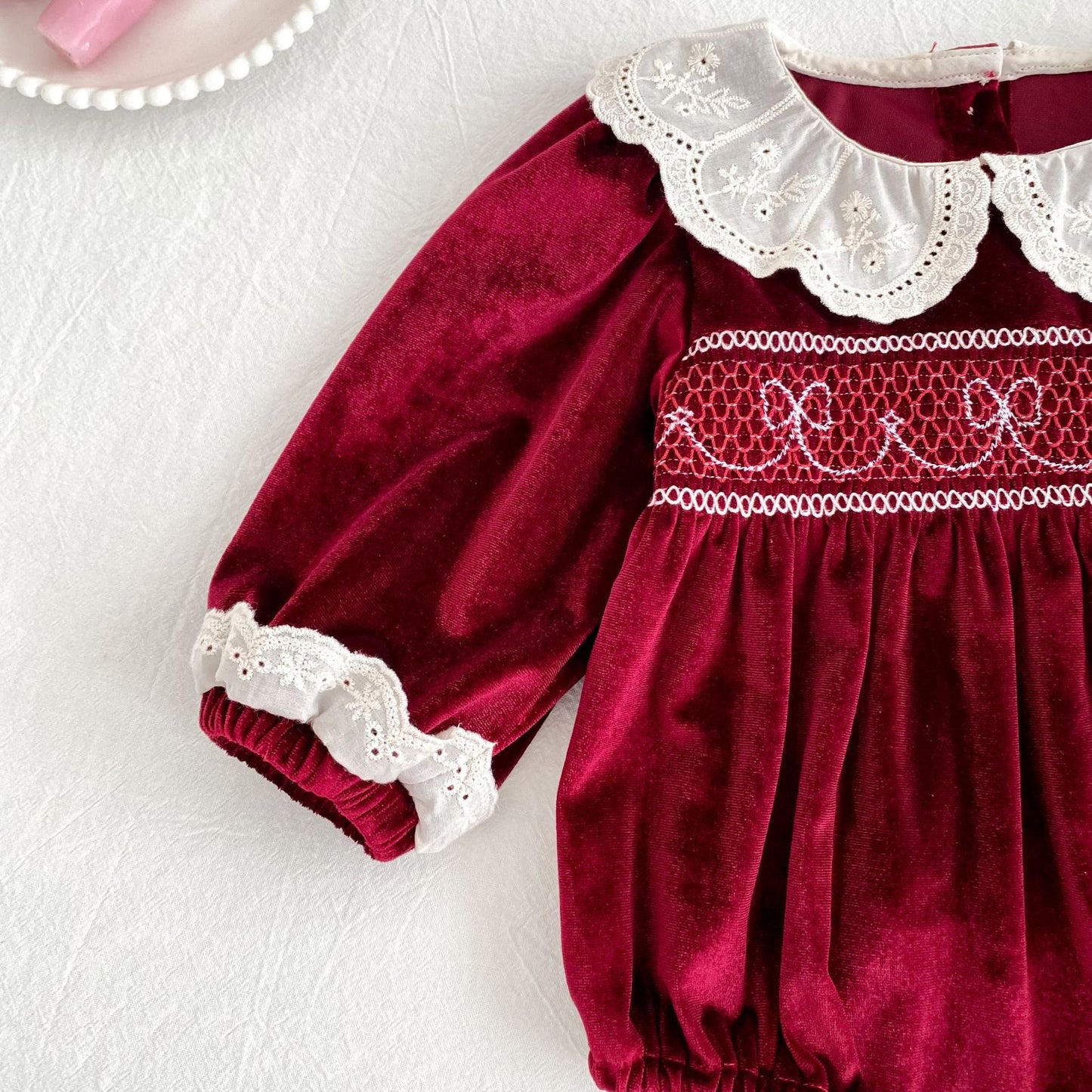 CHRISTMAS OOTD FOR PREORDER Carol Matching Velveteen Romper & Dress