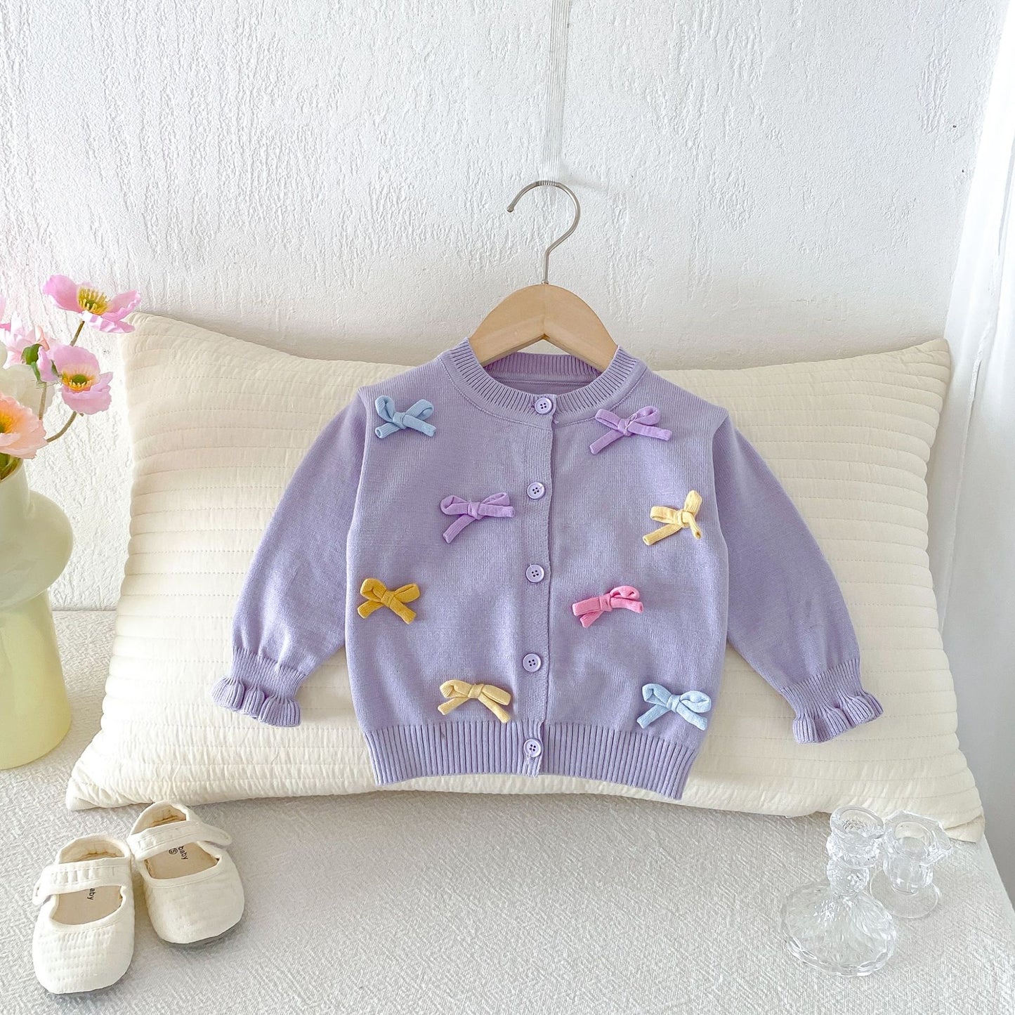 Christening Preorder Infant Girls Terry Knit Cardigan