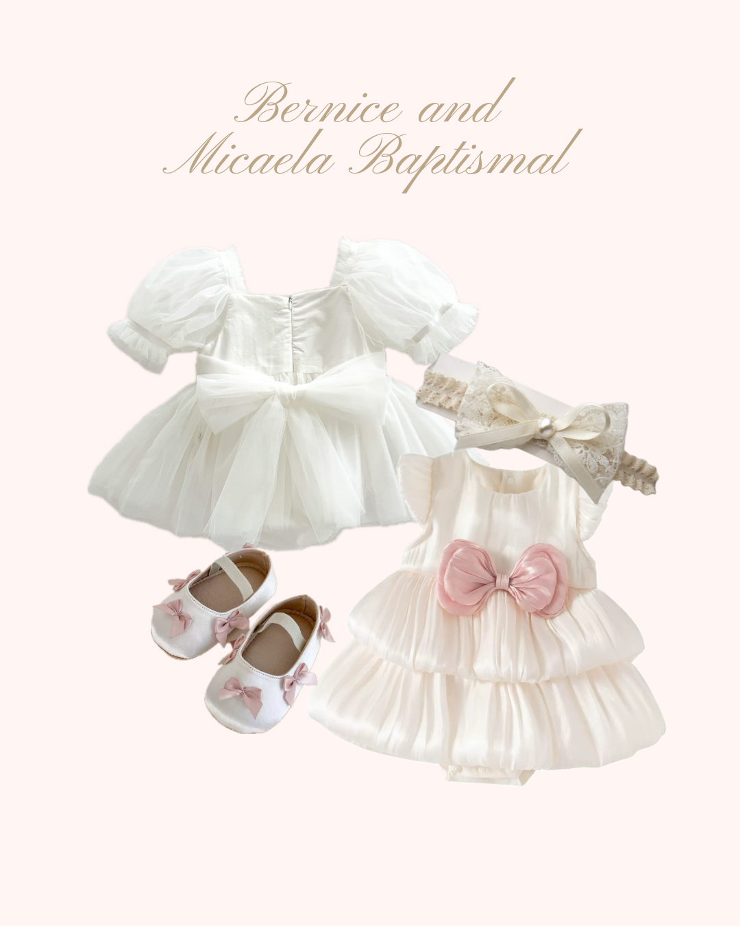 Preorder Bernice & Micaela Baptismal and Reception Bundle in White
