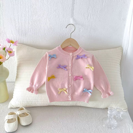 On Hand Terry Knitted Cardigan in 12-18 months