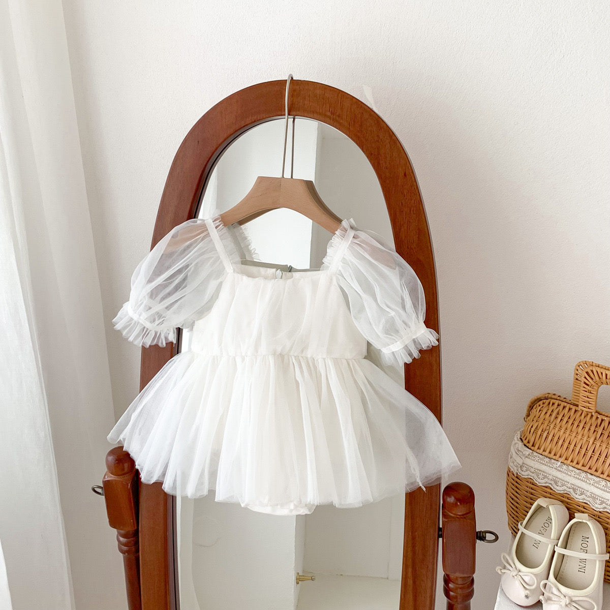 On Hand Bernice Puffy Christening Romper