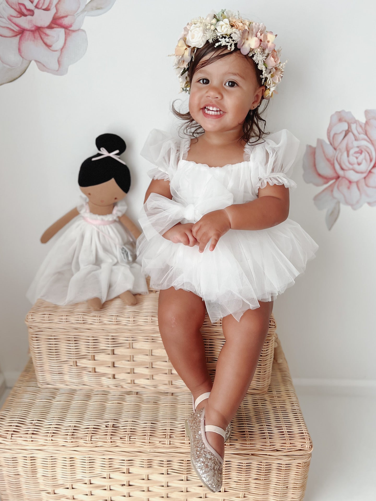 On Hand Bernice Puffy Christening Romper