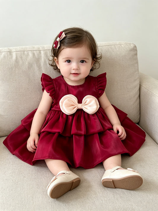 On Hand Micaela Romper in Red 3-6 months