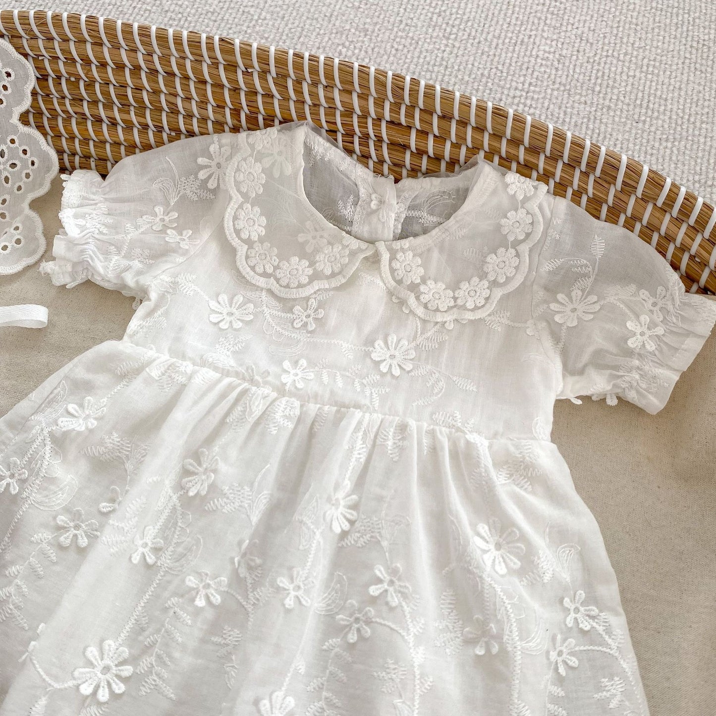 CHRISTENING Victoria Romper & Hat