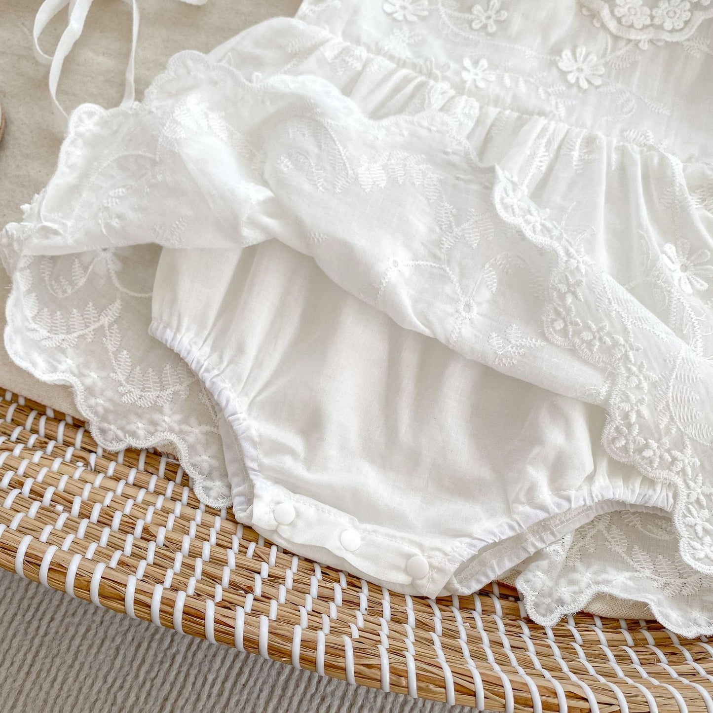 CHRISTENING Victoria Romper & Hat