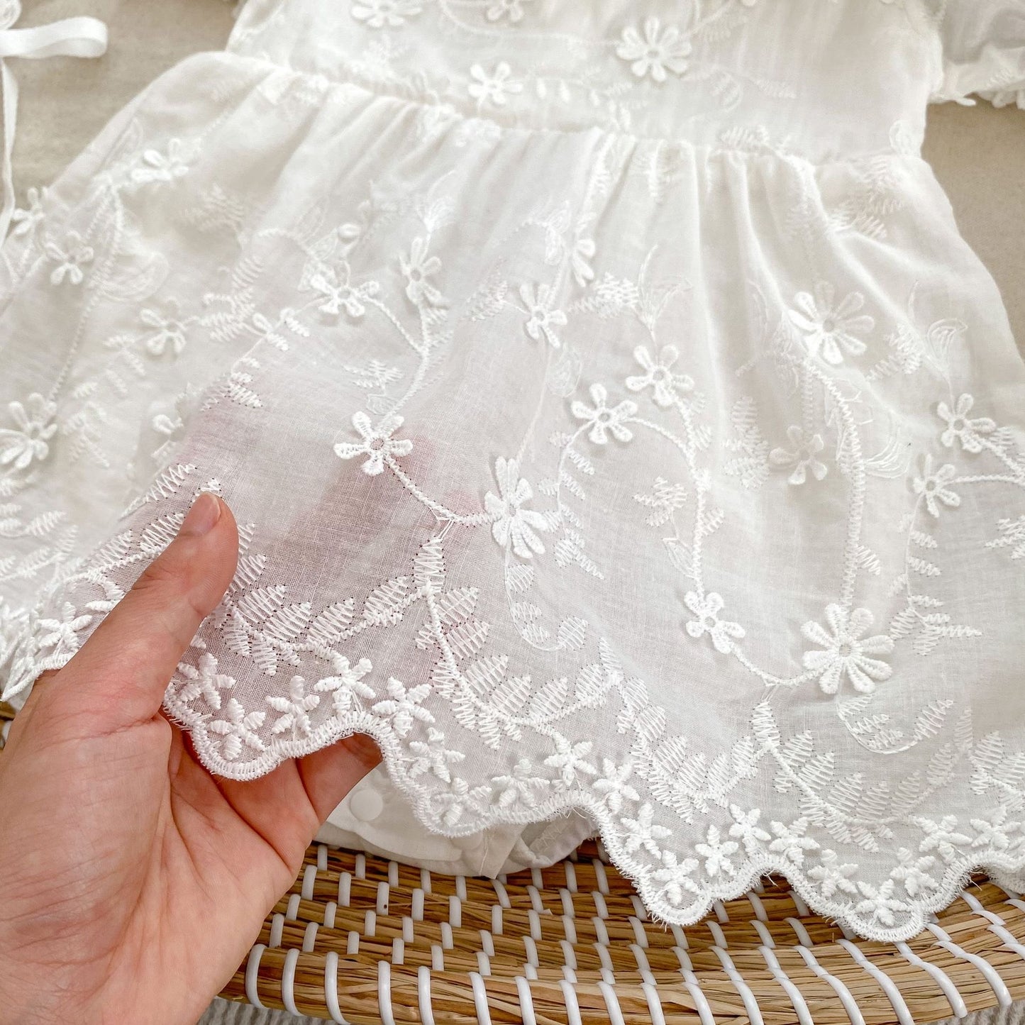 CHRISTENING Victoria Romper & Hat