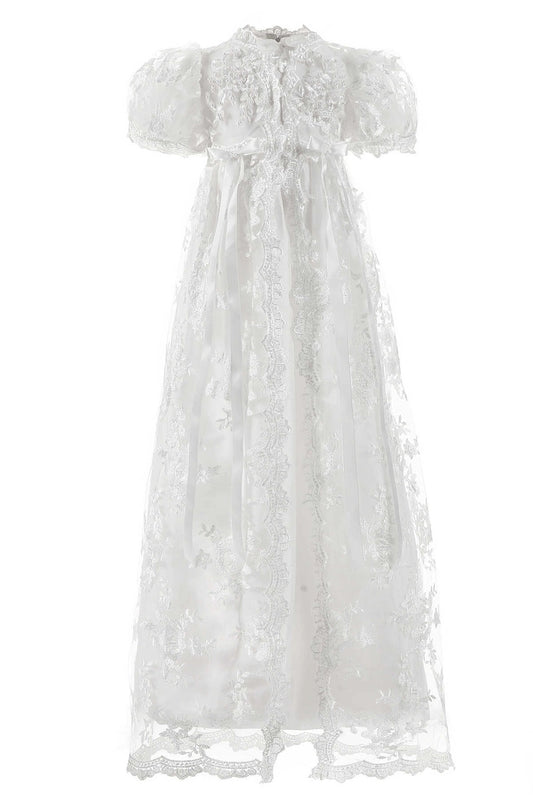 On Hand Rebecca Christening Lace Gown, Plain Dress & Hat
